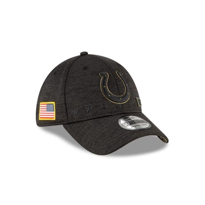 Black Indianapolis Colts Hat - New Era NFL Salute To Service 39THIRTY Stretch Fit Caps USA8025479